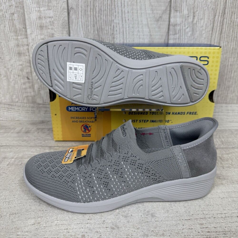 Skechers Slip-Ins Arya Swiftly Fashion Comfort 158918 Women Sz 6.5 Sneakers Grey